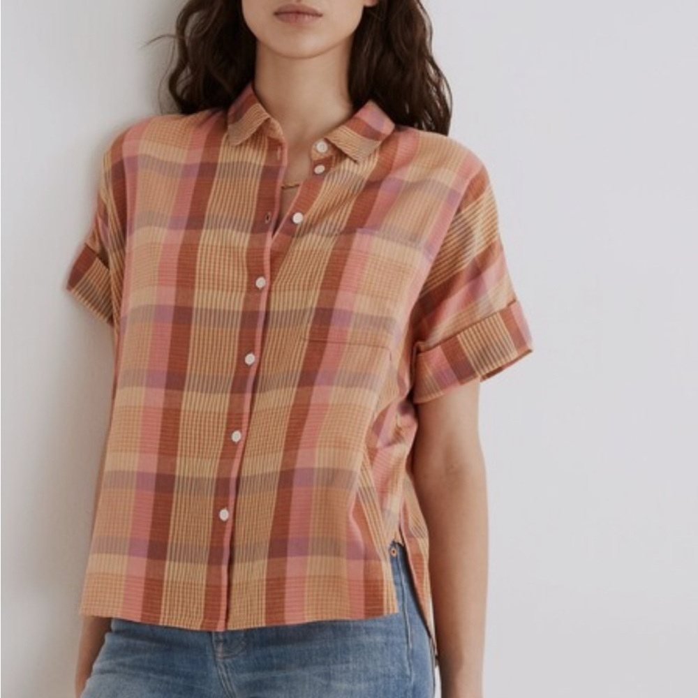 Madewell Women’s Casual Plaid Shirt Sz S